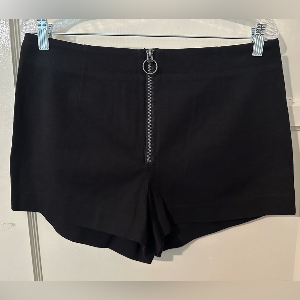 Anthropologie Maeve Black Zippered Women's Shorts Stretch Hot Pants 12 NWT